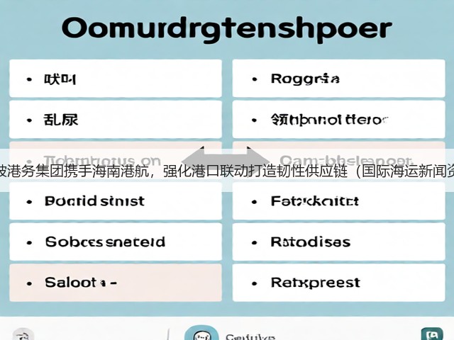 新加坡港务集团携手海南港航，强化港口联动打造韧性供应链（国际海运新闻资讯）(图1)