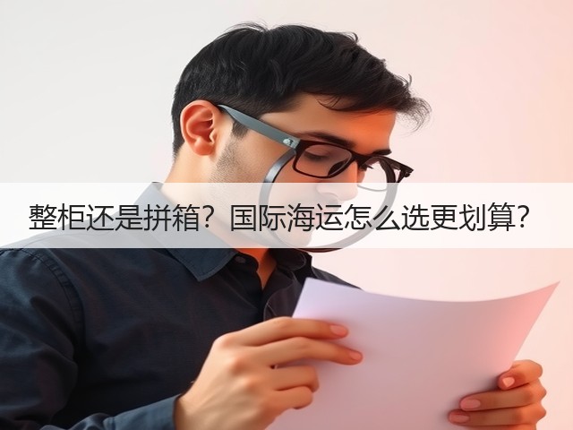 整柜还是拼箱？国际海运怎么选更划算？(图1)