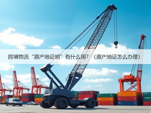 跨境物流“原产地证明”有什么用?(原产地证怎么办理)(图1) 跨境物流“原产地证明”有什么用?(原产地证怎么办理)(图1)