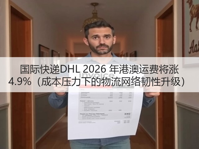 国际快递DHL 2026 年港澳运费将涨 4.9%(成本压力下的物流网络韧性升级)(图2) 国际快递DHL 2026 年港澳运费将涨 4.9%(成本压力下的物流网络韧性升级)(图2)