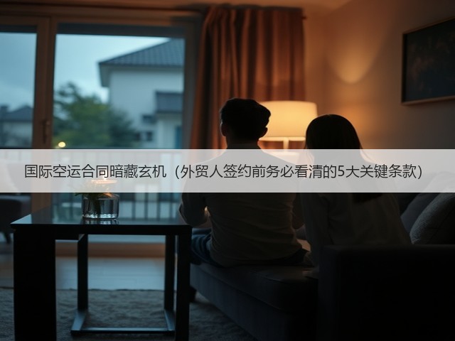 国际空运合同暗藏玄机(外贸人签约前务必看清的5大关键条款)(图3) 国际空运合同暗藏玄机(外贸人签约前务必看清的5大关键条款)(图3)