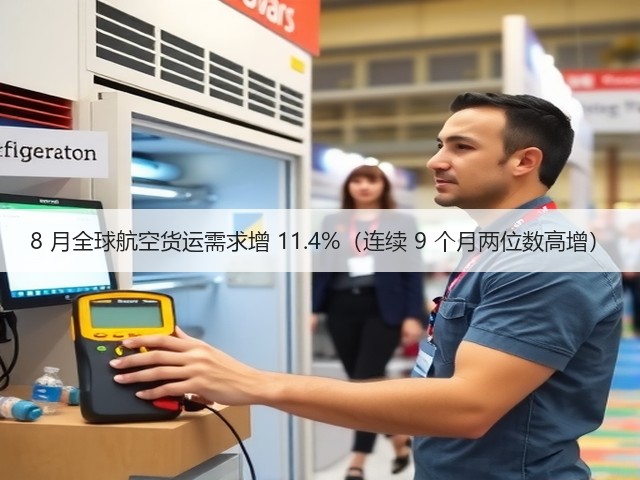 8 月全球航空货运需求增 11.4%(连续 9 个月两位数高增)(图1) 8 月全球航空货运需求增 11.4%(连续 9 个月两位数高增)(图1)
