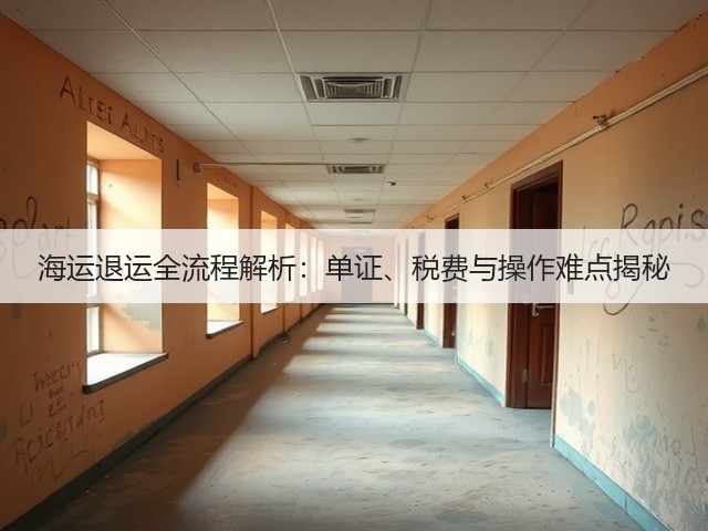 海运退运全流程解析:单证、税费与操作难点揭秘(图2) 海运退运全流程解析:单证、税费与操作难点揭秘(图2)