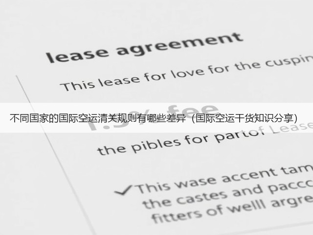 不同国家的国际空运清关规则有哪些差异(国际空运干货知识分享)(图3) 不同国家的国际空运清关规则有哪些差异(国际空运干货知识分享)(图3)