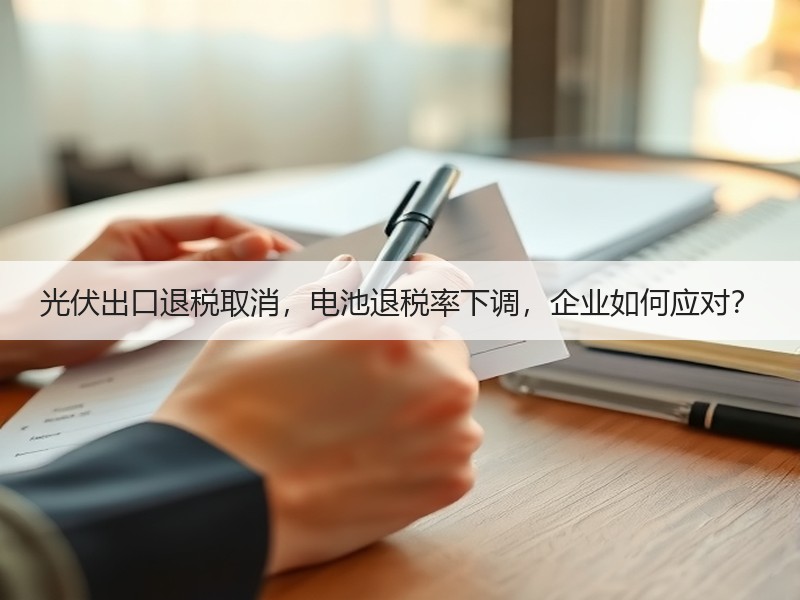 光伏出口退税取消,电池退税率下调,企业如何应对? 光伏出口退税取消,电池退税率下调,企业如何应对?