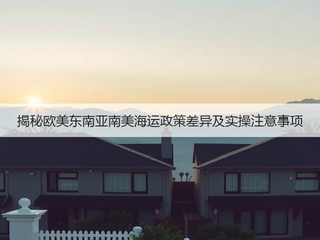 揭秘欧美东南亚南美海运政策差异及实操注意事项(图2) 揭秘欧美东南亚南美海运政策差异及实操注意事项(图2)