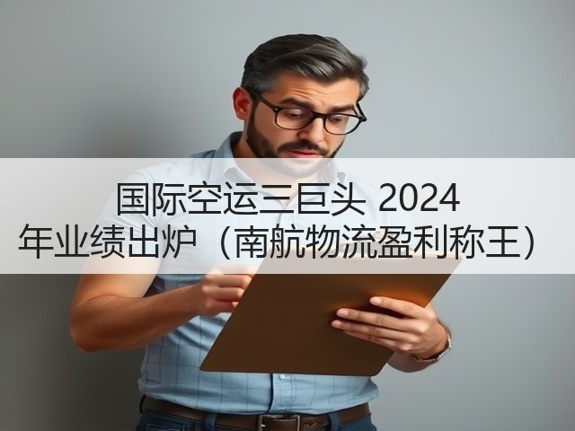 国际空运三巨头 2024 年业绩出炉(南航物流盈利称王)(图3) 国际空运三巨头 2024 年业绩出炉(南航物流盈利称王)(图3)